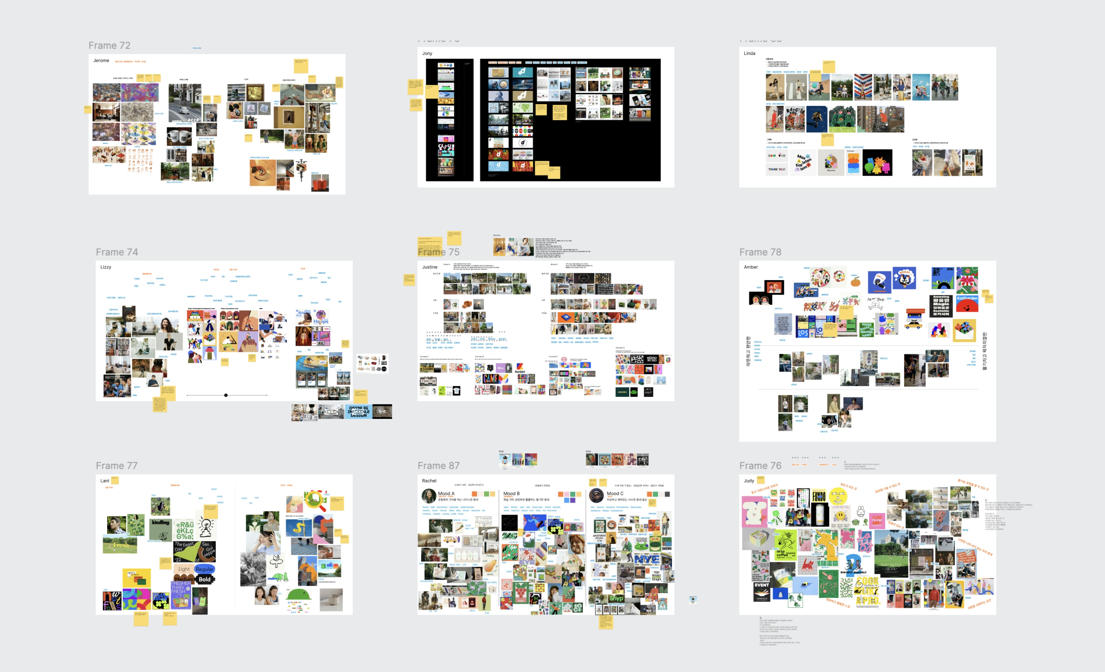 우리 모두는 ‘당근다움’의 핵심이 이웃과 우리 주변을 향한 따뜻한 관심, 배려, 그리고 애정 어린 시선에 담겨있다고 보았다. 차려입지 않고 편하게 나서도 되는 가까운 동네, 이웃과 주고받는 수줍은 인사, 골목골목 느껴지는 온기와 저마다의 정다운 삶의 이야기를 비추는 것이 당근다움이었고, 무드보드 워크샵은 이러한 인식을 발산하며 동