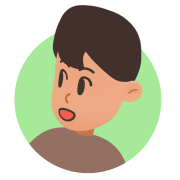 동료가 왼쪽을 바라보는 일러스트