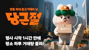 ‘배송비 0원’에 중고시장 들썩…‘당근절’ 거래량 141% 급증